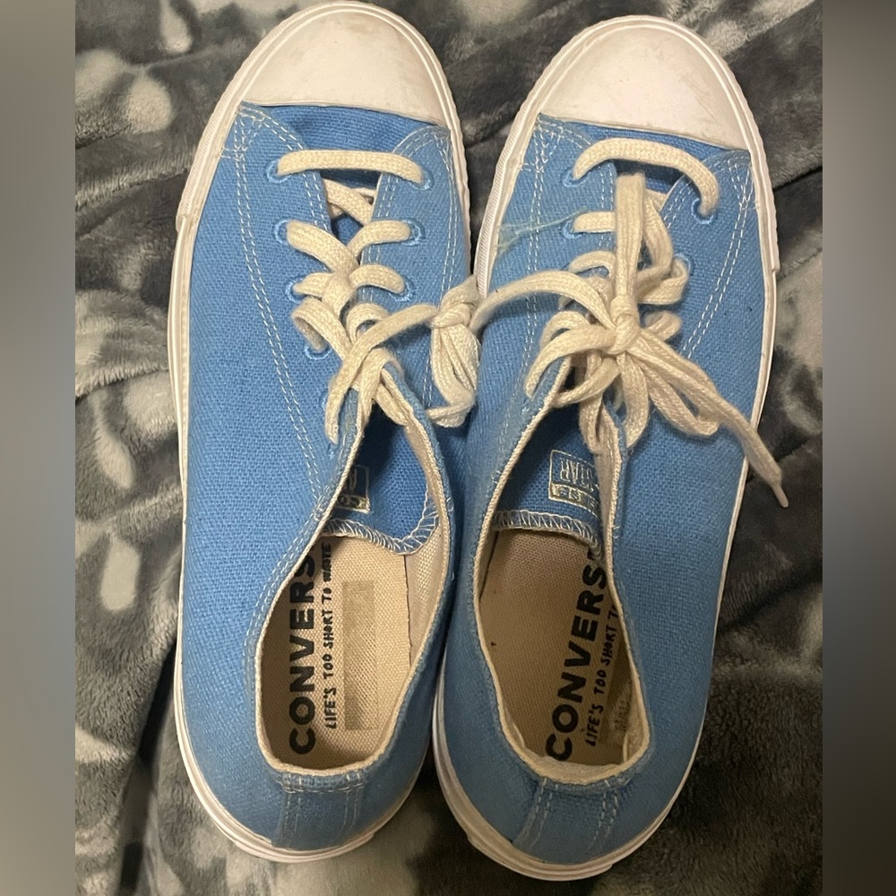 Platform light blue converse